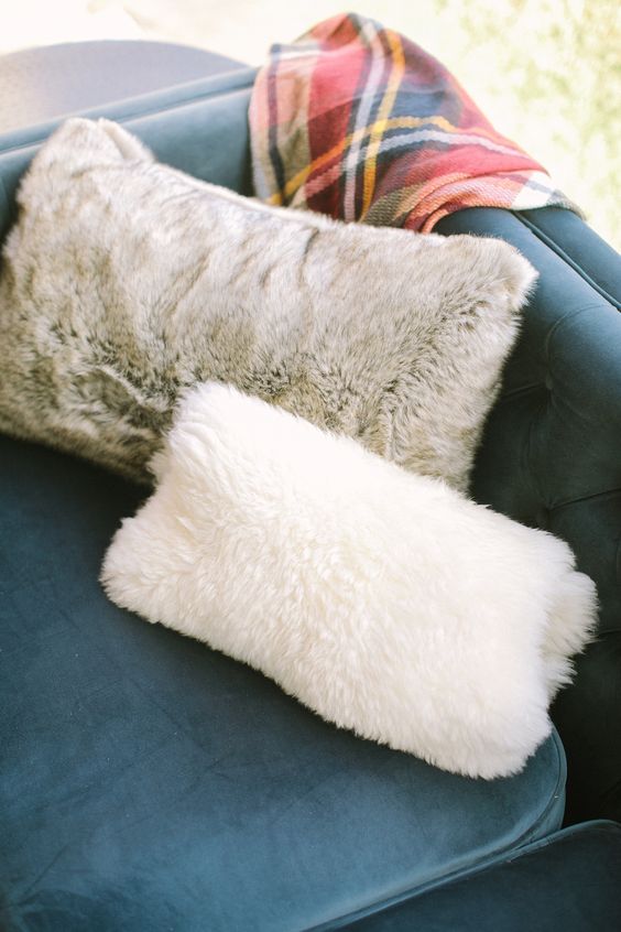 Beautiful Event Rentals cream fur pillow