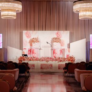 Custom stage backdrop from Render Rentals in Dallas, Texas.